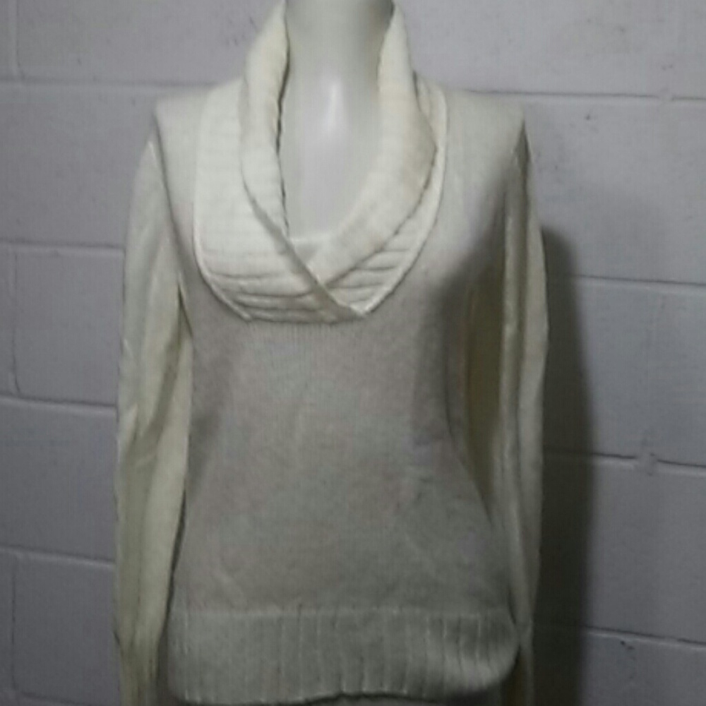J. Crew Winter White Shawl Collar Sweater Sz S